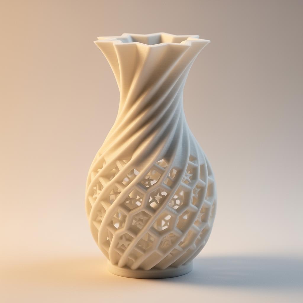 Individuell gestaltete 3D-gedruckte Vase mit Muster